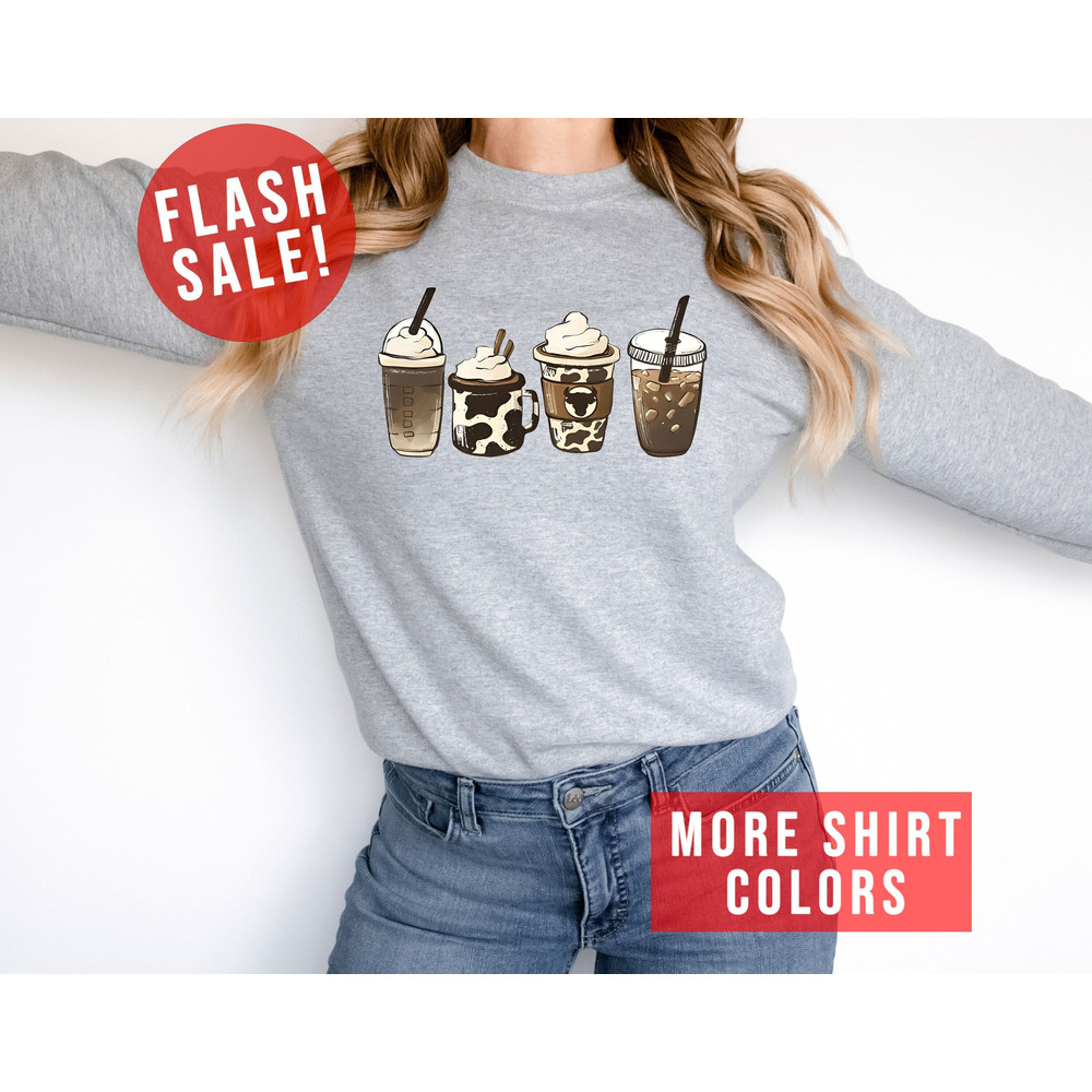 Iced Coffee Cute Women Sweatshirt, Aesthetic Ice Coffee Addict Crewneck, Coffee Lovers Hoodie, Dead Tired Morning Gift, Coffee Addict Outfit.jpg