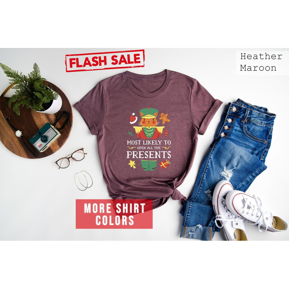 Most Likely To Open All The Presents Christmas Spirit Shirt, Shake the Presents Sweater, Christmas Party Shirt, Christmas Family Dinner Tee.jpg
