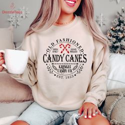 old fashioned candy canes merry christmas sweatshirt, kringle candy co est 1822 sweater, retro christmas sweatshirt, chr