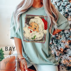 vintage santa t-shirt, christmas santa t-shirt, santa t-shirt, holiday apparel, iprintasty christmas, retro santa shirt