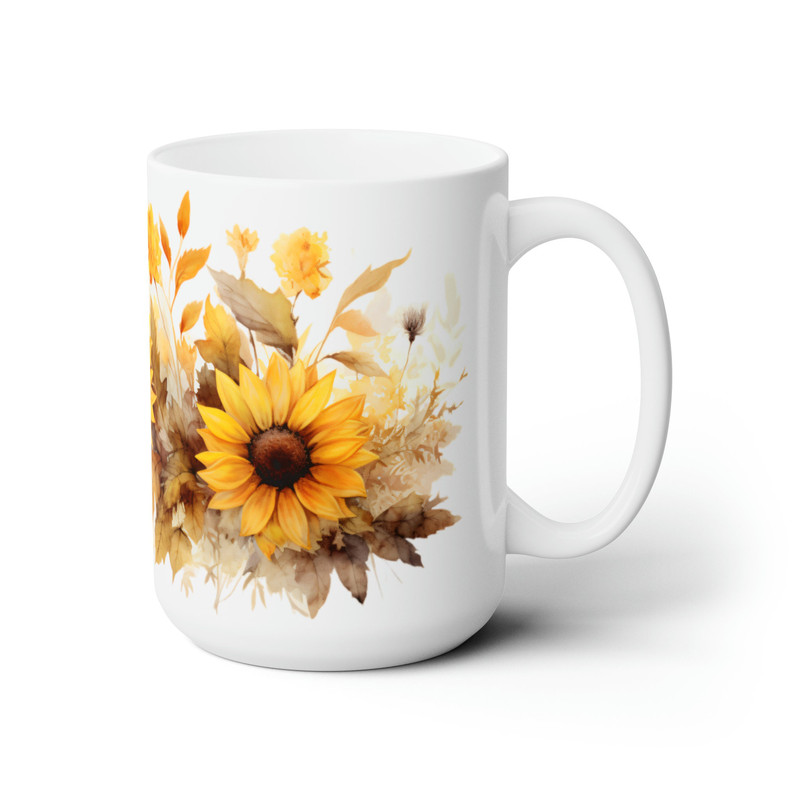 Rustic Sunflower Mug Country Chic Coffee Cup Farmhouse Floral Drinkware Vintage Sunflower Tea Mug Rustic Kitchen Decor Mug Sunflower Mug 4.jpg