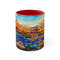 Stained Glass Style Mountain Range Coffee Mug Nature Inspired Tea Mug Outdoor Design Drinkware Stained Glass Nature Scene Cup Scenic Beauty 2.jpg
