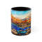 Stained Glass Style Mountain Range Coffee Mug Nature Inspired Tea Mug Outdoor Design Drinkware Stained Glass Nature Scene Cup Scenic Beauty 6.jpg