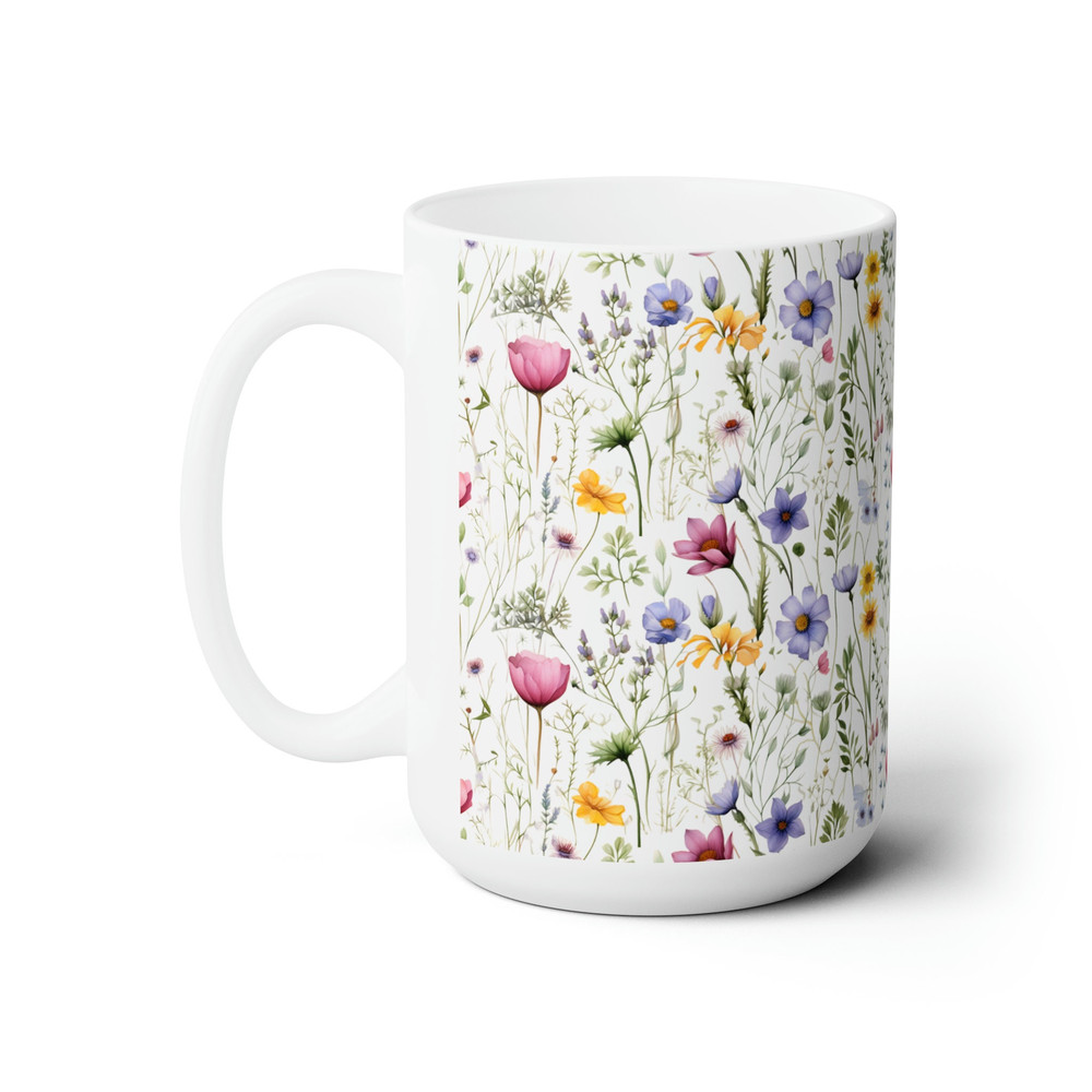 Stunning Boho Wildflowers Coffee Mug Vibrant Floral Coffee Mug Boho Wildflowers Coffee Cup Pressed Flowers Mug Botanical Tea Cup 4.jpg