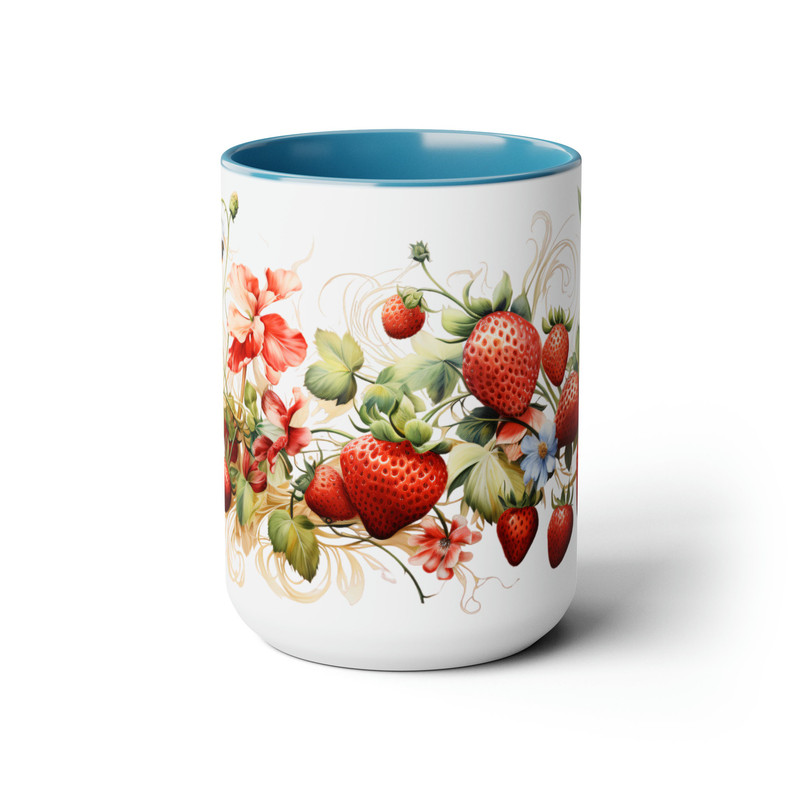 Strawberry Mug Garden Lover Coffee Cup Berry-Themed Drinkware Fruit Garden Tea Mug Red Strawberry Coffee Cup 15oz Whimsical Garden Decor Mug 7.jpg