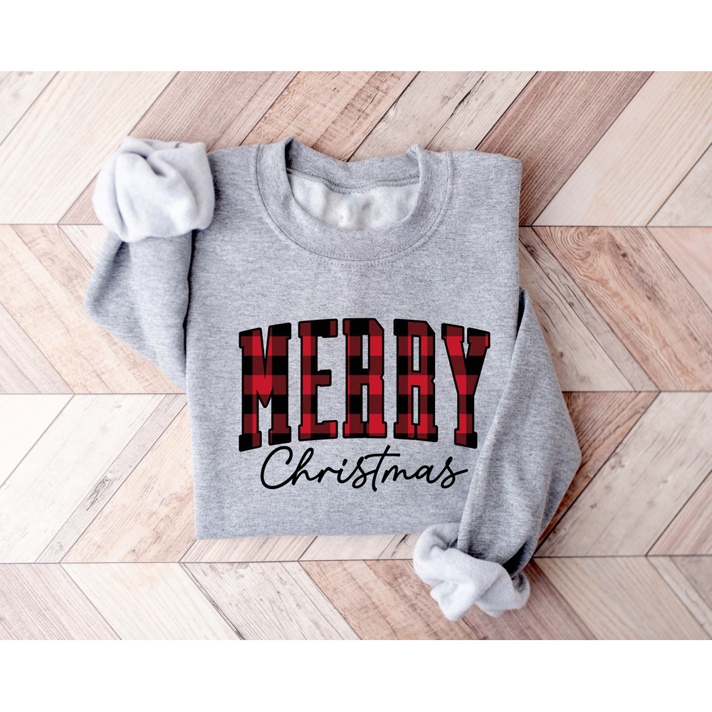 Buffalo Plaid Merry Christmas T-shirts,Buffalo Plaid Christmas Sweatshirt,Christmas Pjs,Christmas Gifts,Retro Christmas,Christmas Family Tee.jpg
