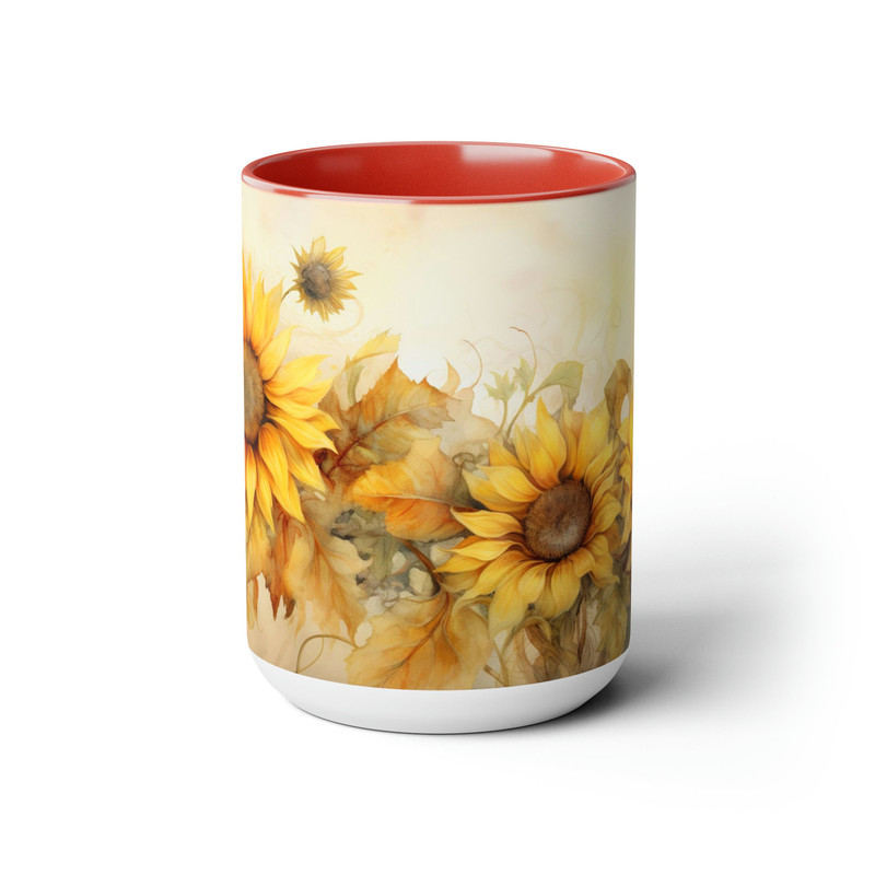 Sunflower Coffee Mug Rustic Floral Tea Cup Yellow Flower Tea Mug Vintage Sunflower Coffee Cup Sunflower Decor Drinkware Rustic Home Decor 7.jpg