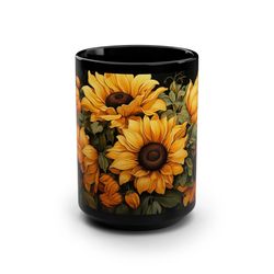 sunflower coffee mug sunflower pattern cup pretty sunflower coffee mug sunflowe