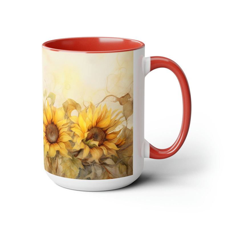 Sunflower Coffee Mug Rustic Floral Tea Cup Yellow Flower Tea Mug Vintage Sunflower Coffee Cup Sunflower Decor Drinkware Rustic Home Decor 8.jpg