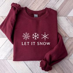 let it snow sweatshirt, christmas gift, sweatshirt snowflake, christmas sweatshirt, minimal christmas design, holiday ap