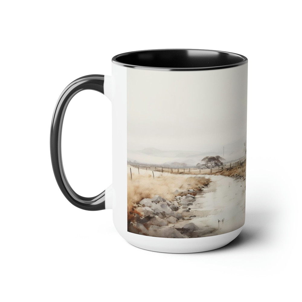 Vintage Landscape Coffee Mug Country Scenery Tea Cup Rustic Countryside Ceramic Mug Farmhouse Style Drinkware Retro Countryside Coffee Cup 2.jpg