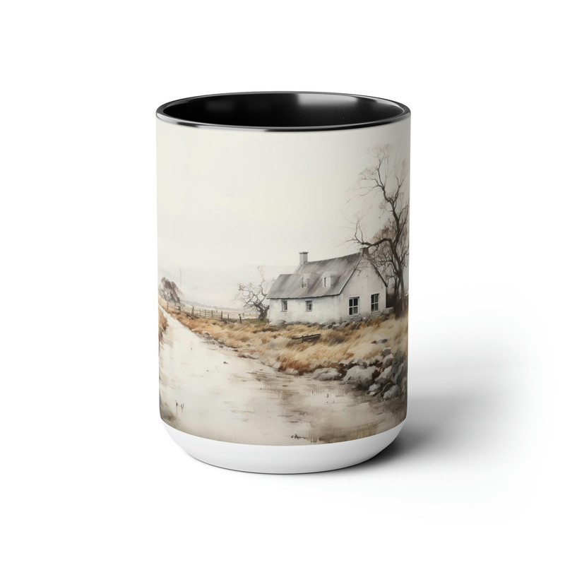 Vintage Landscape Coffee Mug Country Scenery Tea Cup Rustic Countryside Ceramic Mug Farmhouse Style Drinkware Retro Countryside Coffee Cup 3.jpg
