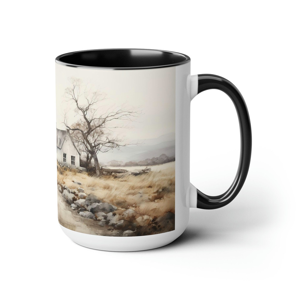 Vintage Landscape Coffee Mug Country Scenery Tea Cup Rustic Countryside Ceramic Mug Farmhouse Style Drinkware Retro Countryside Coffee Cup 4.jpg
