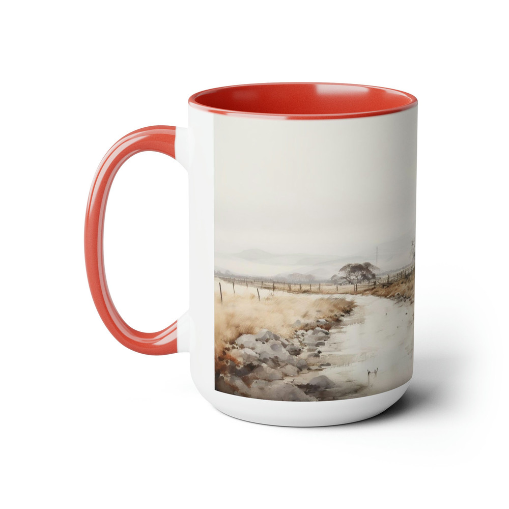 Vintage Landscape Coffee Mug Country Scenery Tea Cup Rustic Countryside Ceramic Mug Farmhouse Style Drinkware Retro Countryside Coffee Cup 6.jpg