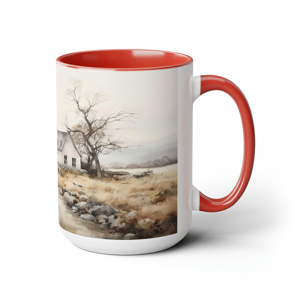 Vintage Landscape Coffee Mug Country Scenery Tea Cup Rustic Countryside Ceramic Mug Farmhouse Style Drinkware Retro Countryside Coffee Cup 8.jpg