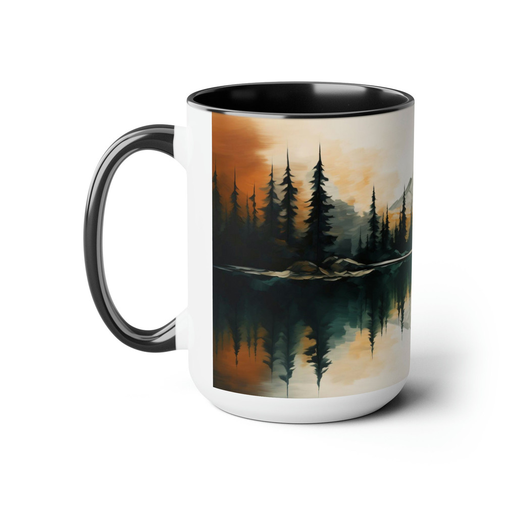 Watercolor Mountain Nature Mug Nature Inspired Mountain Cup Landscape Art Drinkware Mountain Lovers Gift Accent Coffee Mug Nature Scenery 2.jpg