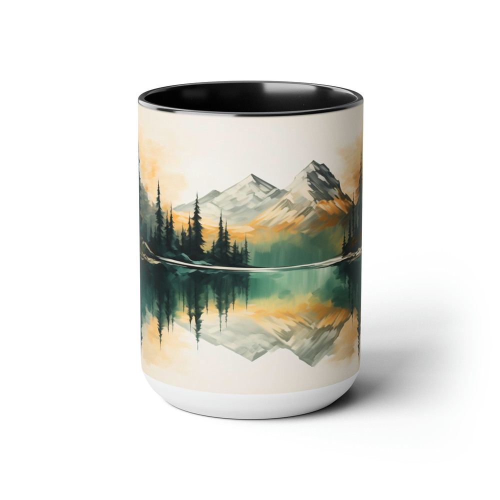 Watercolor Mountain Nature Mug Nature Inspired Mountain Cup Landscape Art Drinkware Mountain Lovers Gift Accent Coffee Mug Nature Scenery 3.jpg