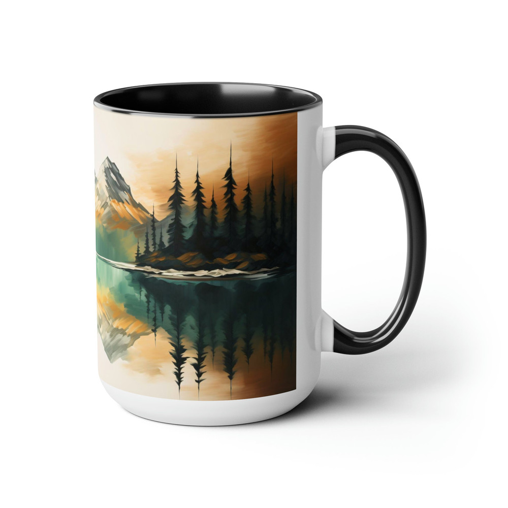 Watercolor Mountain Nature Mug Nature Inspired Mountain Cup Landscape Art Drinkware Mountain Lovers Gift Accent Coffee Mug Nature Scenery 4.jpg