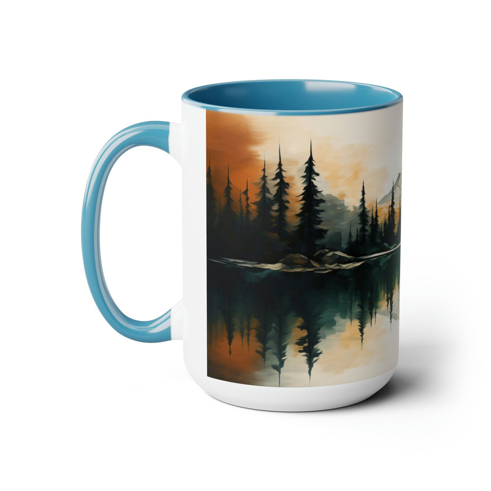 Watercolor Mountain Nature Mug Nature Inspired Mountain Cup Landscape Art Drinkware Mountain Lovers Gift Accent Coffee Mug Nature Scenery 6.jpg