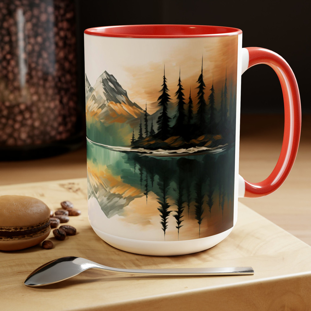 Watercolor Mountain Nature Mug Nature Inspired Mountain Cup Landscape Art Drinkware Mountain Lovers Gift Accent Coffee Mug Nature Scenery 8.jpg