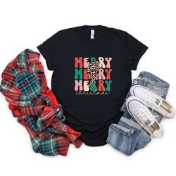 leopard shirt, buffalo plaid christmas shirt, merry christmas shirt, christmas t-shirt, christmas gift, holiday gift, re