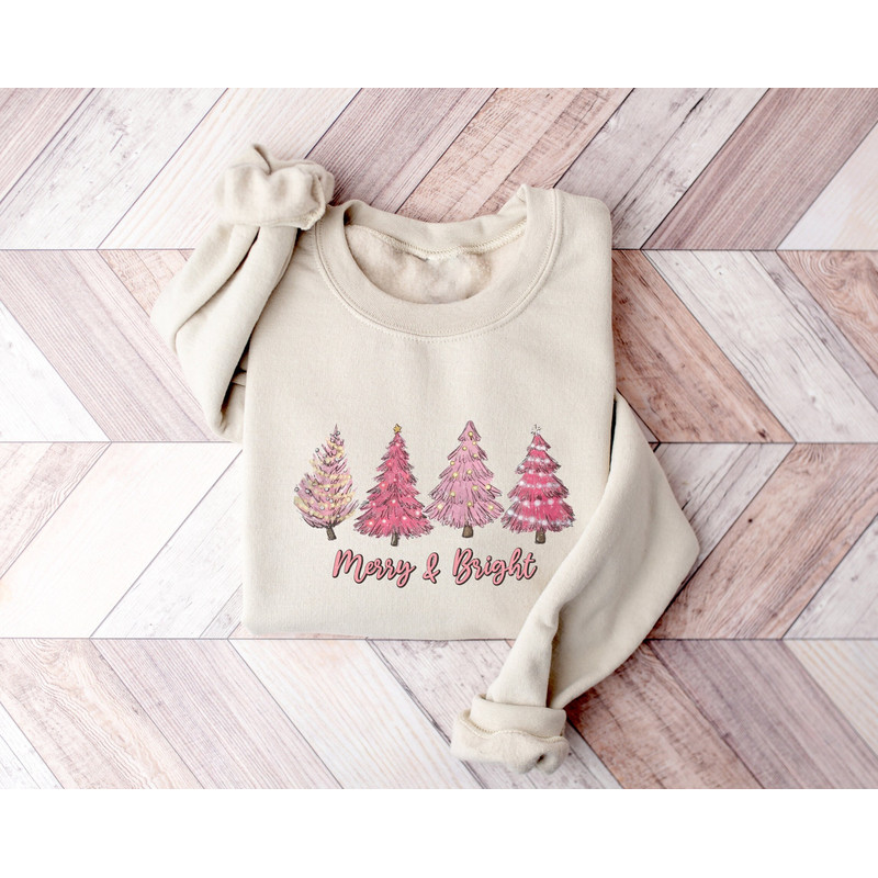 Merry And Bright Christmas Sweatshirt,Christmas Shirt,Christmas Pajamas,Christmas Gifts,Retro Christmas,Christmas Crewneck,Women Christmas,.jpg