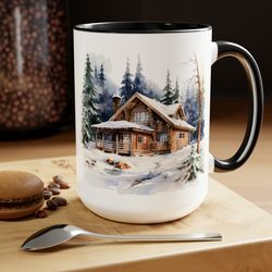 winter mug winter themed coffee mug festive ceramic mug holiday gift present