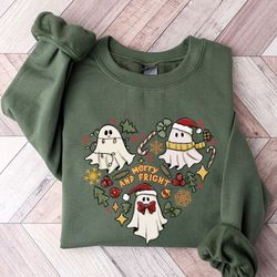 merry and fright christmas sweatshirt, holiday sweatshirt, cozy christmas , funny christmas sweatshirt, iprintasty chri