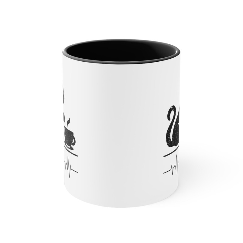 Cat Mom Cat Dad Coffee Lover Accent Coffee Mug 11oz, Two Toned Black and White Coffee Cup, Black Cat Coffee Bean Cardiogram Coffee Mug 5.jpg