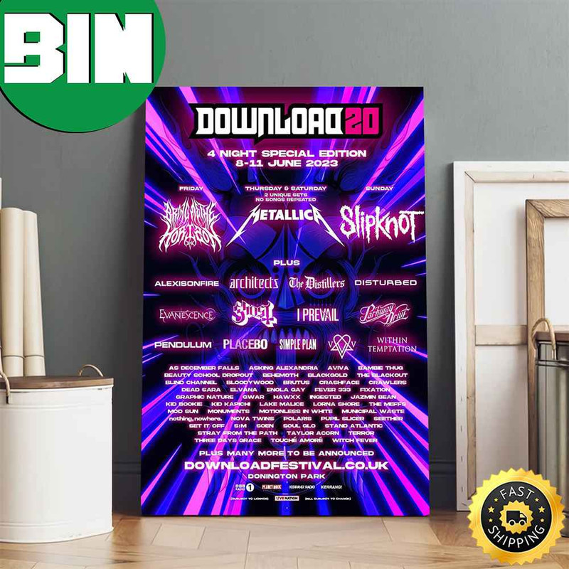 Metallica 2023 Download Festival Announces Bring Me The Horizon Home Decor Poster-Canvas.jpg