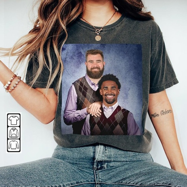 Jason Kelce Jalen Hurts Philadelphia Football Shirt, Step Bros Funny Shirt Christmas Gift Fathers Day Unisex, Football Fan Gift 2408P.jpg