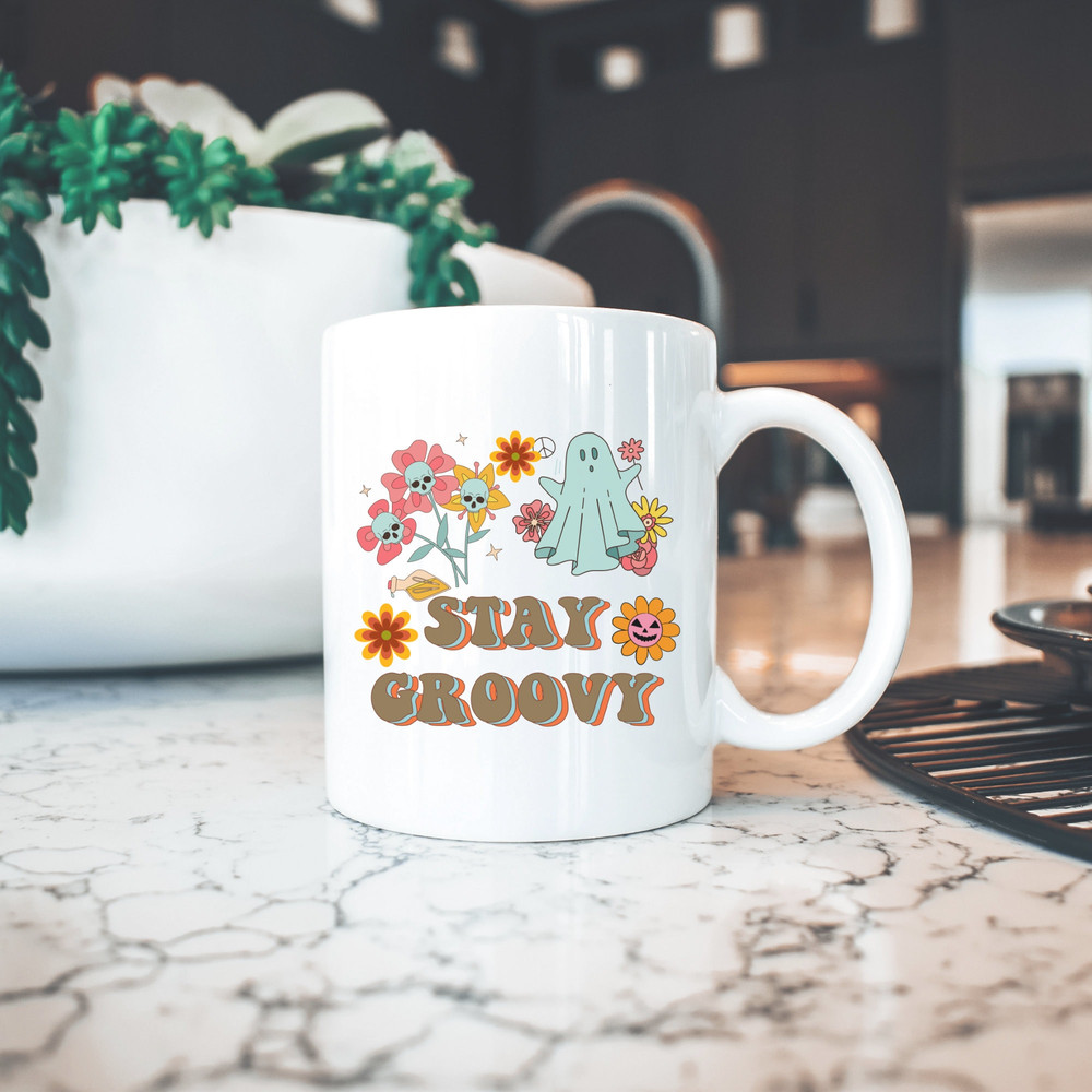 Halloween Stay Groovy 11oz Ceramic Mug, Fall Vibe Cute Ghost Halloween  Coffee Mug, Perfect Gift for Coffee Lover. 2.jpg