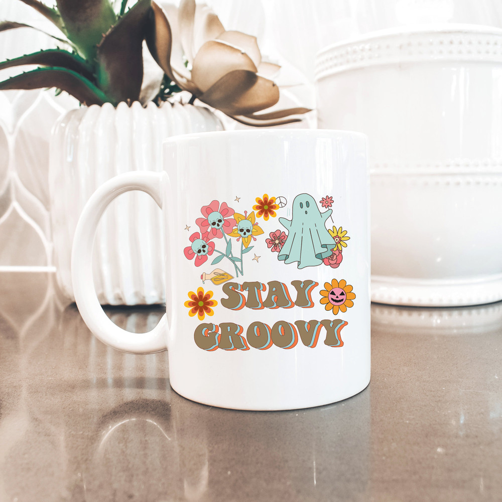 Halloween Stay Groovy 11oz Ceramic Mug, Fall Vibe Cute Ghost Halloween  Coffee Mug, Perfect Gift for Coffee Lover. 3.jpg