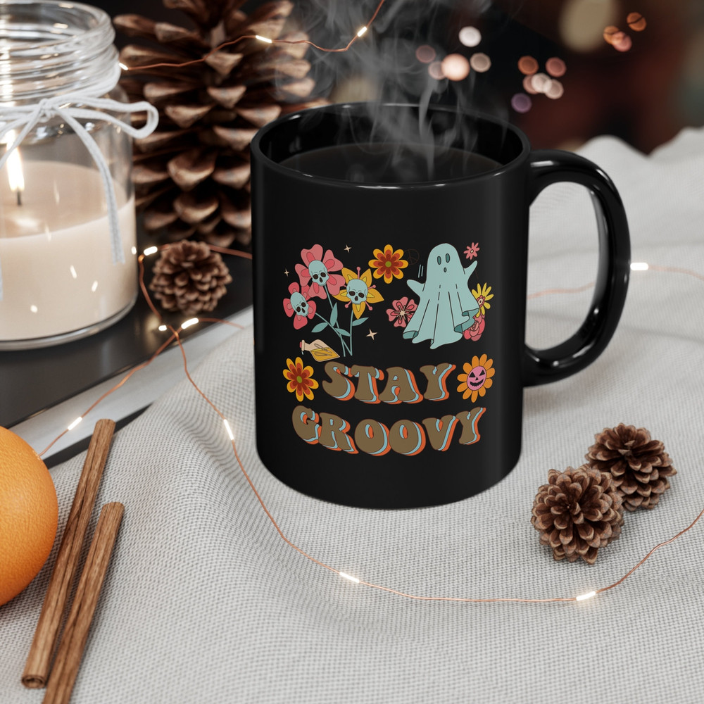 Halloween Stay Groovy 11oz Ceramic Mug, Fall Vibe Cute Ghost Halloween  Coffee Mug, Perfect Gift for Coffee Lover. 4.jpg