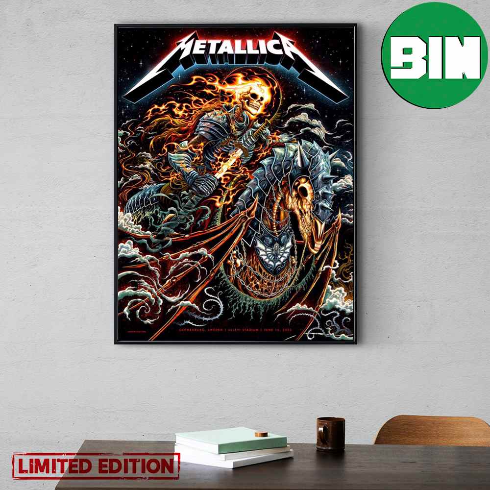 Metallica Poster by Milestsang First Night Ullevi Stadium World Tour M72 Gothenburg Sweden June 16 2023 Home Decor Poster-Canvas.jpg