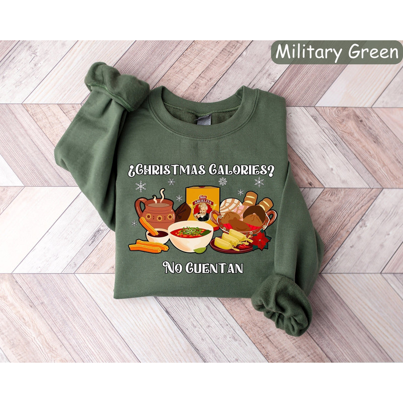 Christmas Calories No Cuentan Sweatshirt, Spanish Christmas Shirt, Holiday Sweaters, Feliz Navidad Shirt, Christmas Gifts, New Year Shirt.jpg