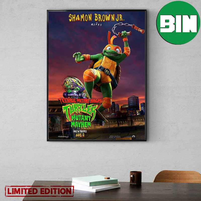 Mikey Teenage Mutant Ninja Turtles Mutant Mayhem TMNT Movie Home Decor Poster Canvas.jpg