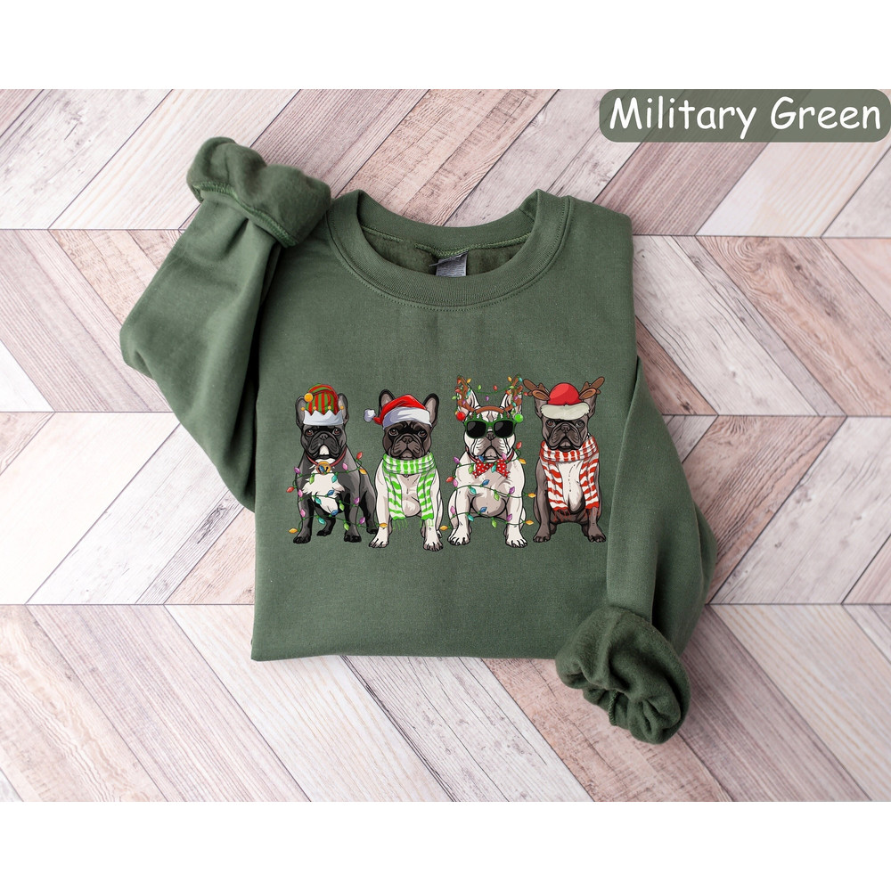 Christmas Dog Sweatshirt, French Bulldogs Shirt, Dog Lover Gift, Dog Christmas Shirt, Dog Owner Christmas Gift, Holiday Sweater, Xmas Tshirt.jpg