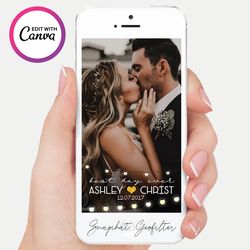wedding snapchat geofilter, boho wedding geofilter, bohemian wedding snapchat geofilter, minimalist wedding party filter
