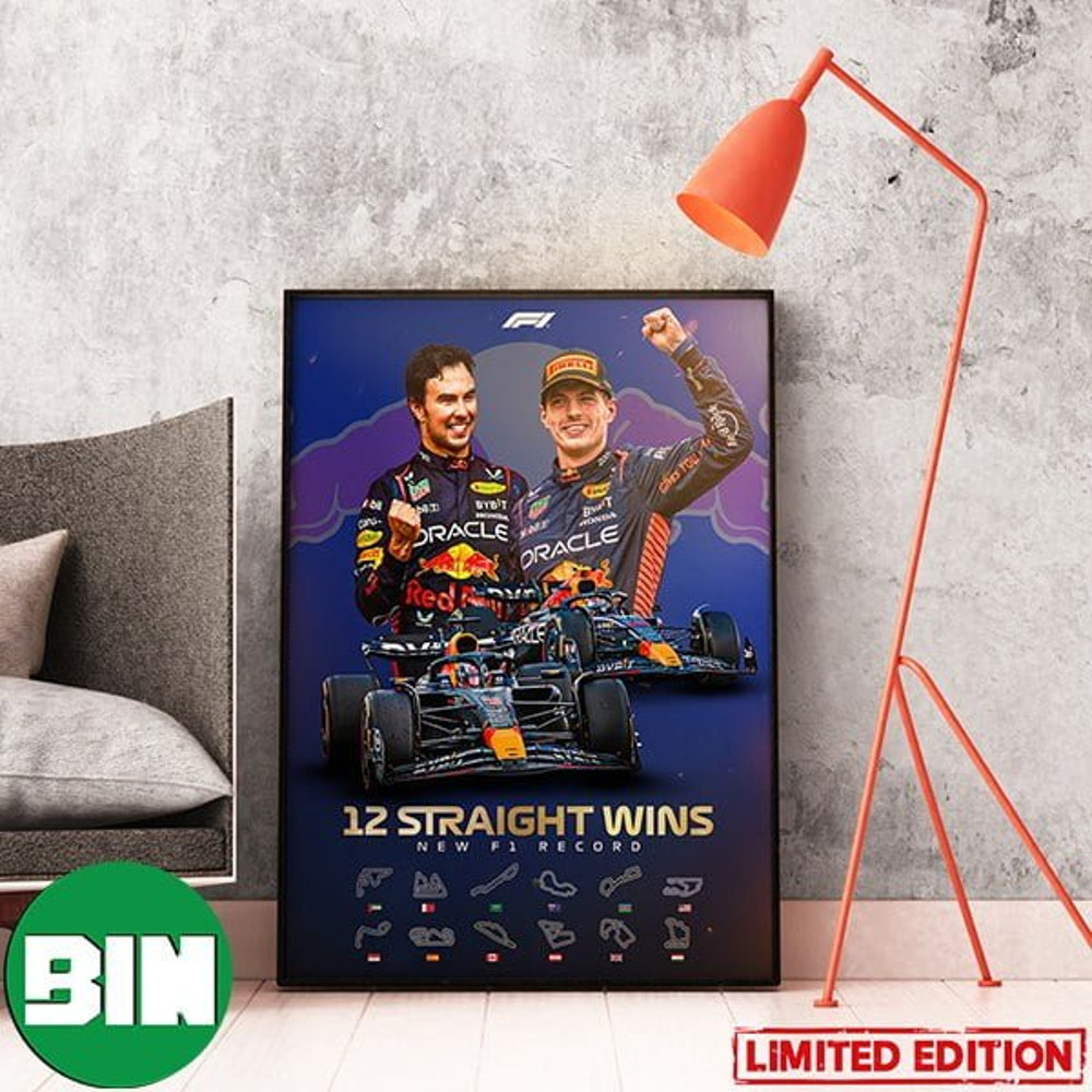 New F1 Record Red Bull Take Their 12th Win In A Row Home Decor Poster Canvas.jpg