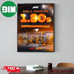 new f1 world record mclaren 1.80s fastest pit stop ever home decor poster canvas