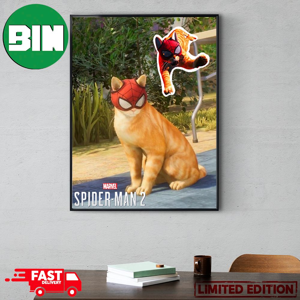 New Look At Spider-Cat For Insomniacs Spider-man 2 Home Decor Poster Canvas.jpg