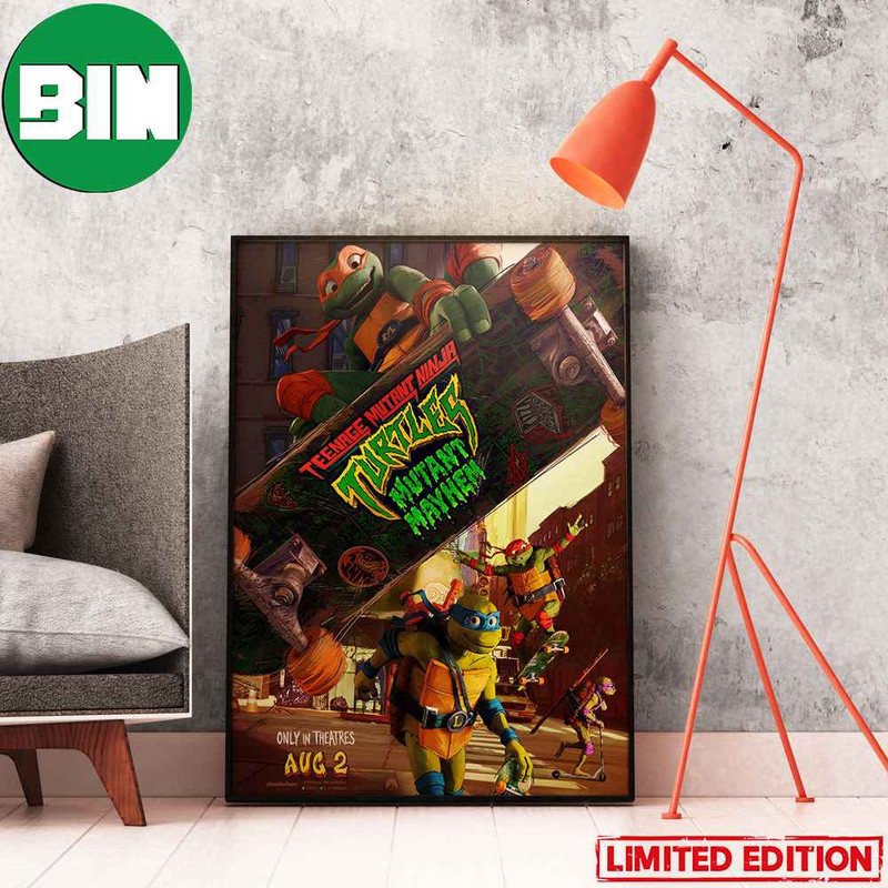 New Movie Poster Teenager Mutant Ninja Turtles Mutant Mayhem August 2 2023 Home Decor Poster-Canvas.jpg
