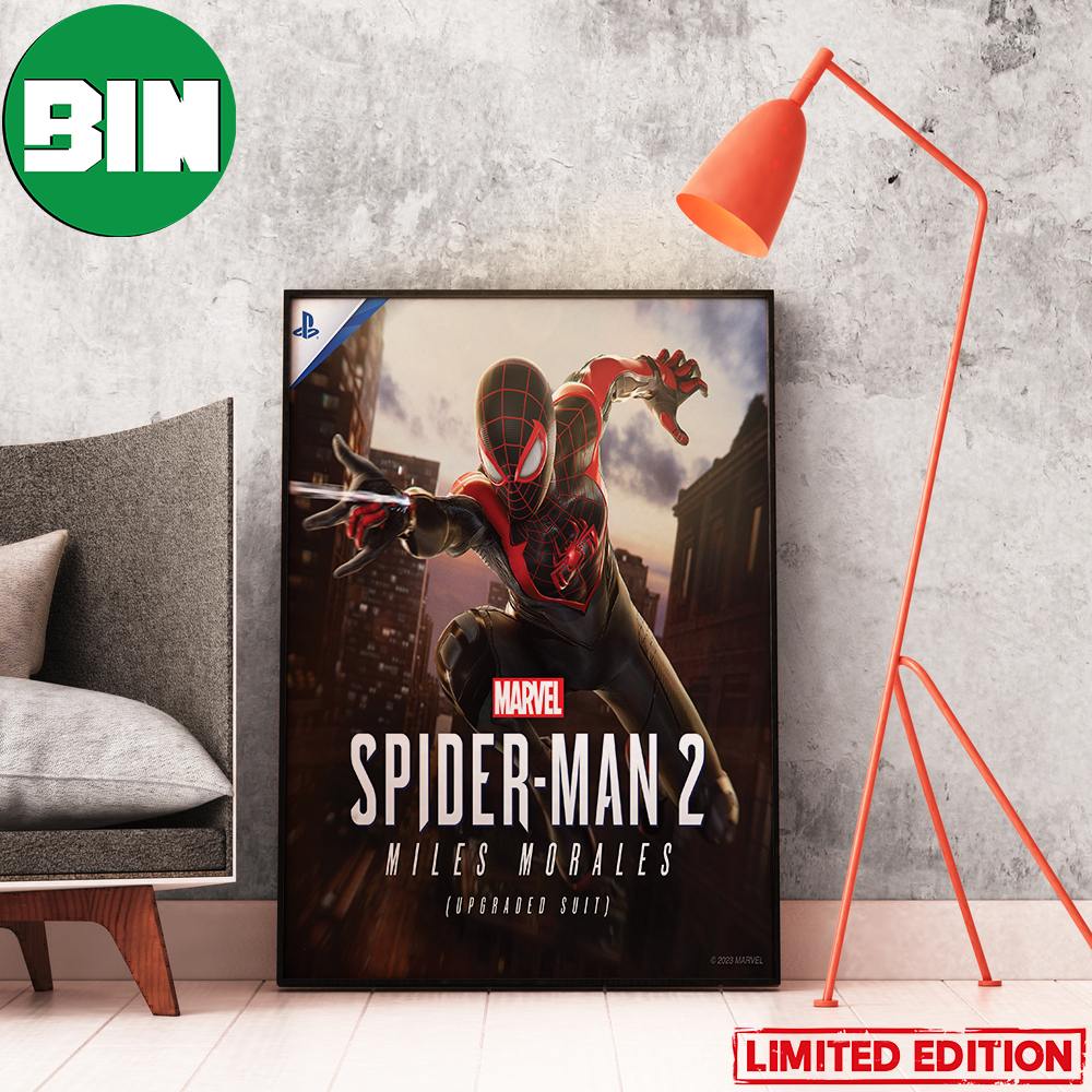 New Poster For Insominac's Spider-Man 2 Miles Morales Upgraded Suit Poster Canvas.jpg