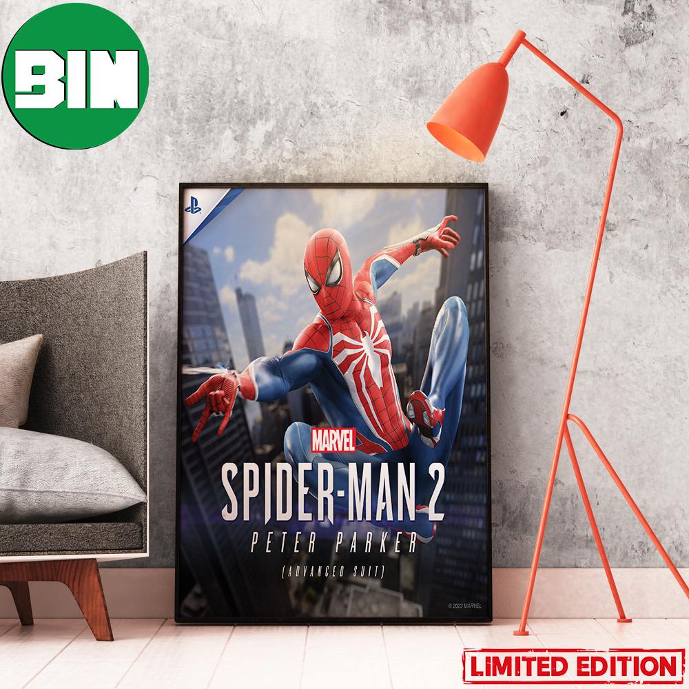 New Poster For Insominac's Spider-Man 2 Peter Parker Advanced Suit Poster Canvas.jpg