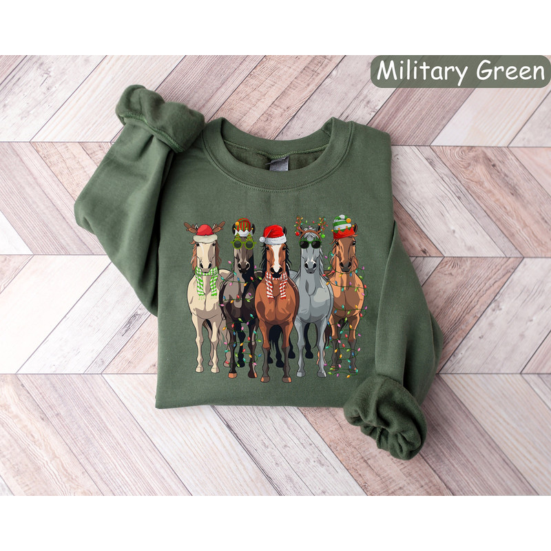Horse Christmas Sweatshirt, Western Christmas Horse Shirt, Womens Christmas Sweater, Funny Christmas Shirt, Horse Lover Gift,Holiday Sweater.jpg
