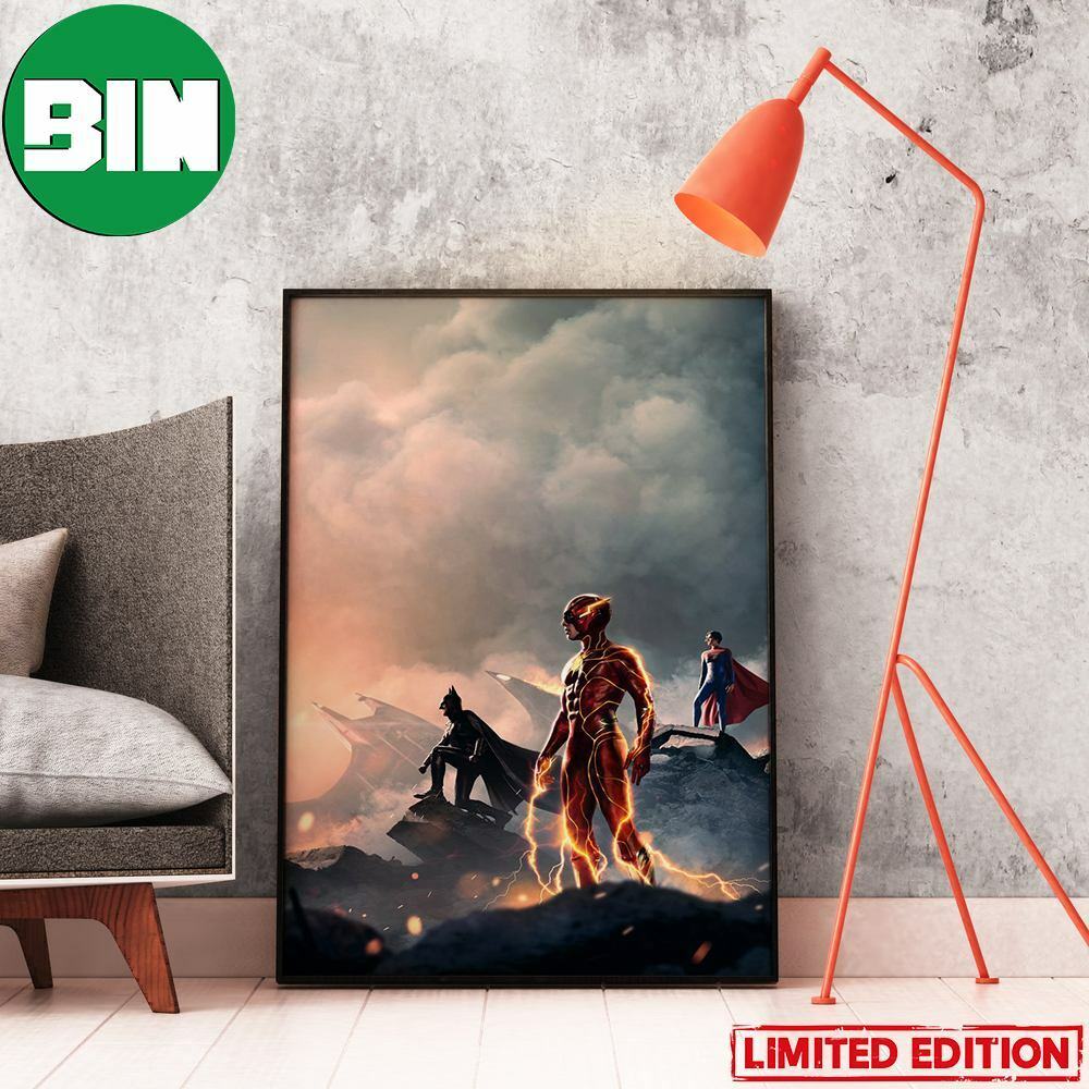 New Trailer New Poster The Flash Movie The Batman Erza Miller DCU DCEU Home Decor Poster-Canvas.jpg