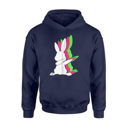 cool dabbing easter bunny easter egg hunting hoodie