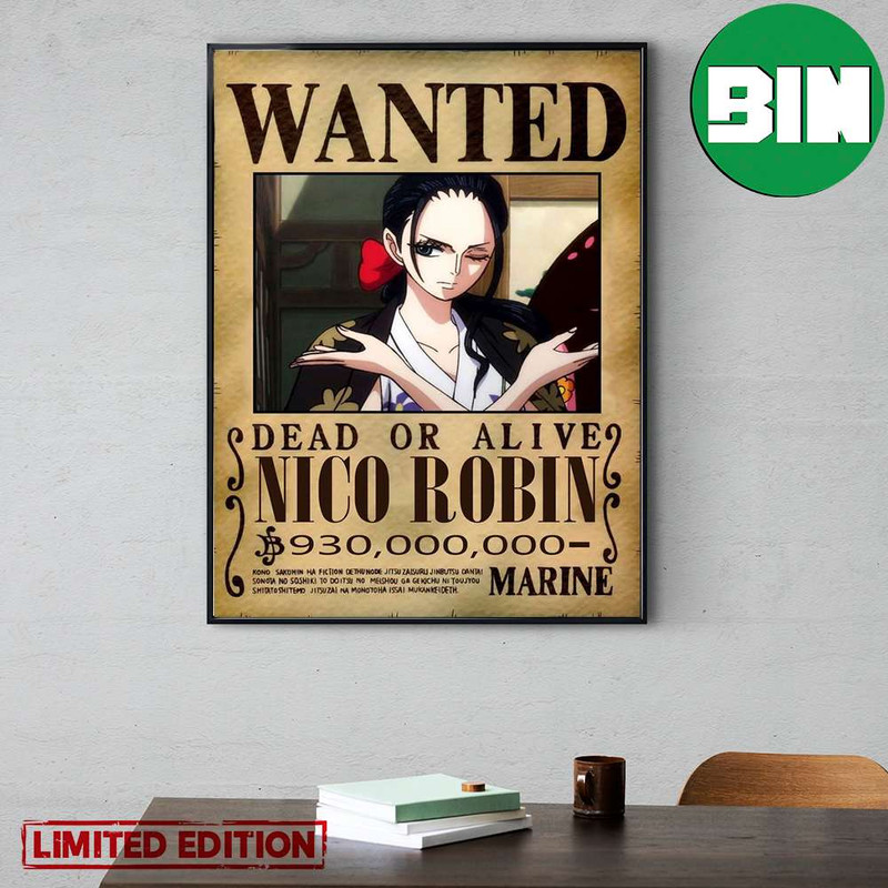 Nico Robin Dead Or Alive Wano Arc Wanted Poster Canvas.jpg