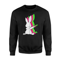 cool dabbing easter bunny easter egg hunting sweatshirt
